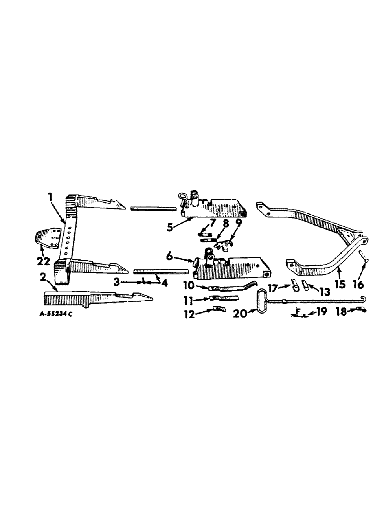 Схема запчастей Case IH 560 - (252) - DRAWBARS & HITCHES, DRAWBAR, SOCKET BEAMS & BAIL, FOR ALL FARMALL 560 SERIES EXCEPT HI-CLEAR MODELS Drawbar & Hitches