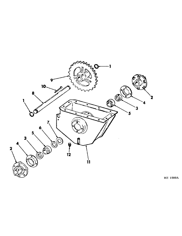 Схема запчастей Case IH 210 - (B-12) - POWER TRAIN, MAIN WHEEL AXLE AND HOUSING (03) - POWER TRAIN