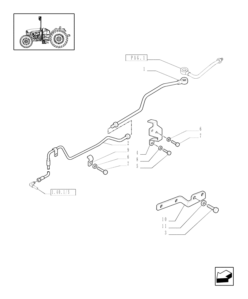 Схема запчастей Case IH JX1060C - (1.32.6/01[02]) - (VAR.323-323/1) STANDARD FRONT AXLE W/ ELECTROHYDR. DIFF. LOCK (40 KM/H) - PIPES (03) - TRANSMISSION