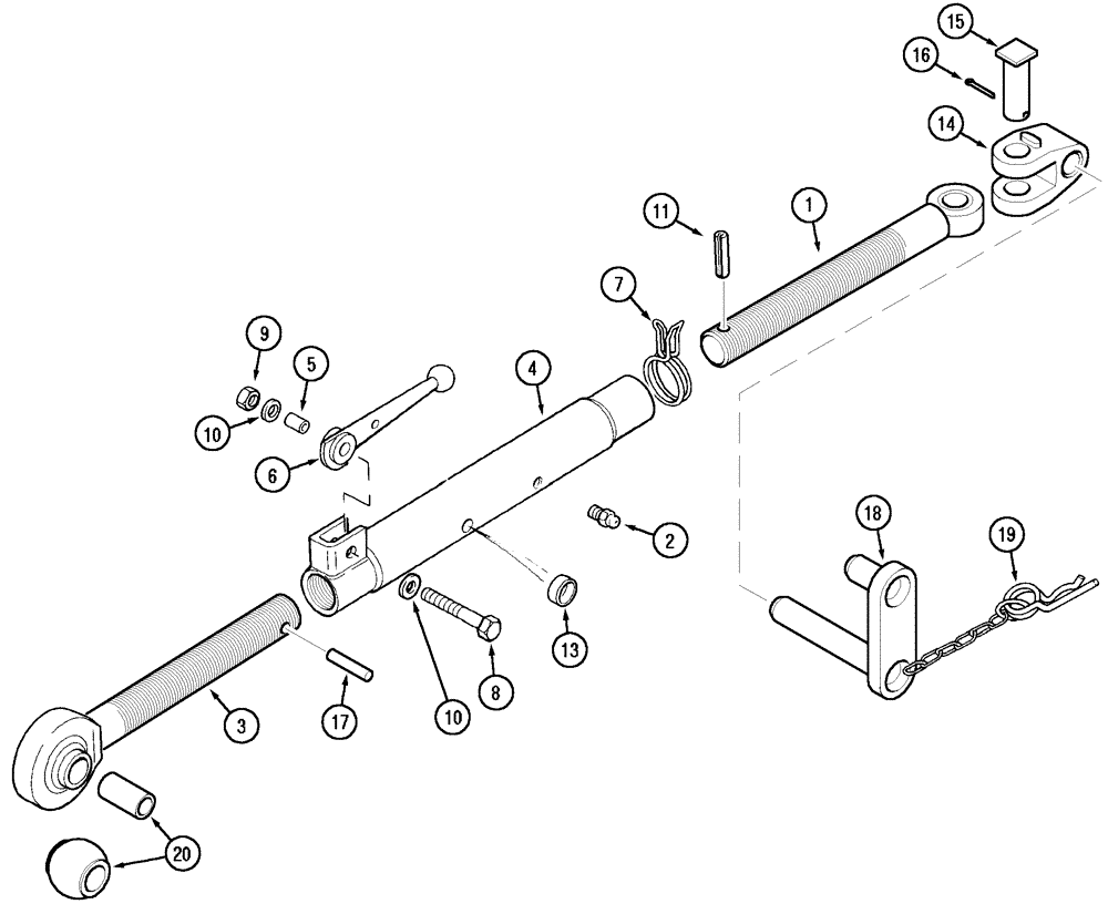 Схема запчастей Case IH MX110 - (09-66) - HITCH UPPER LIFT LINKS (09) - CHASSIS/ATTACHMENTS