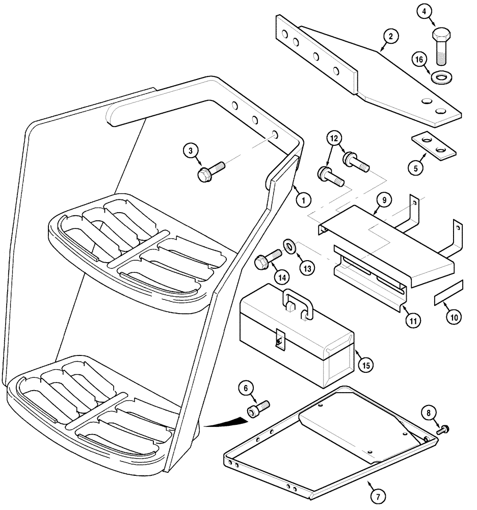 Схема запчастей Case IH CX80 - (09-44) - STEPS (09) - CHASSIS/ATTACHMENTS