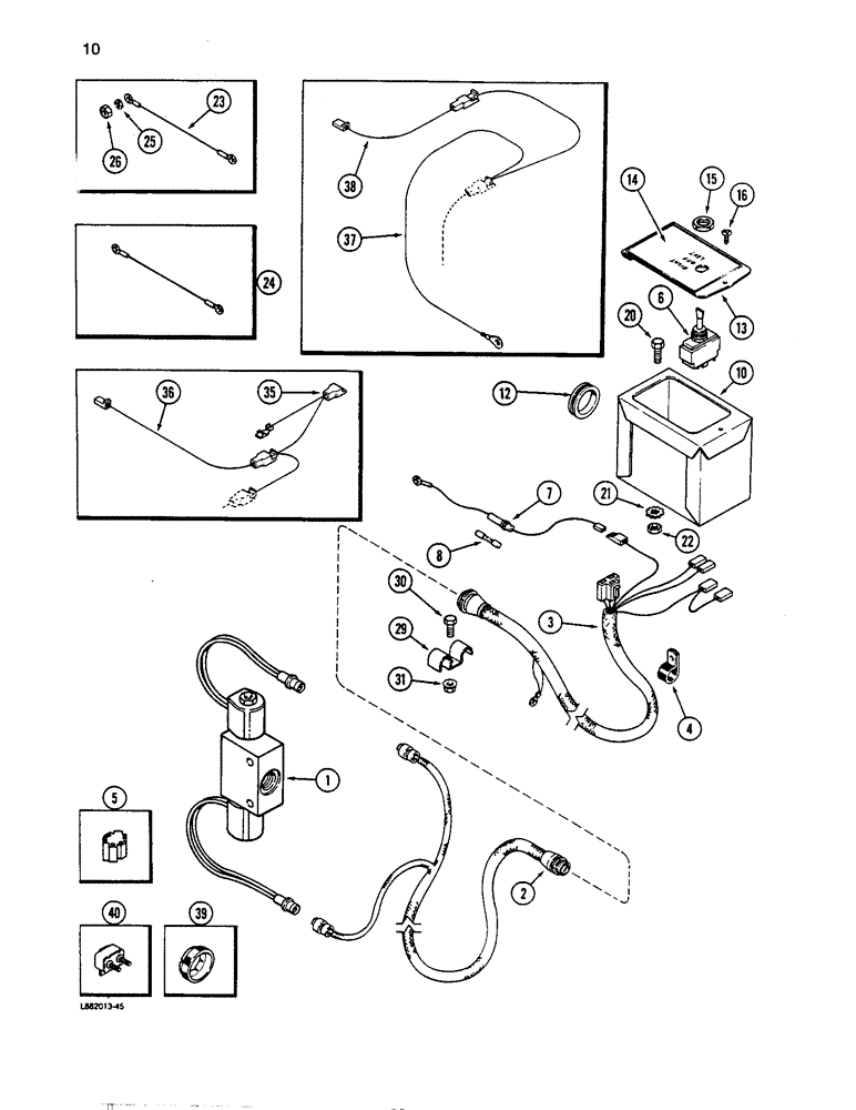 Схема запчастей Case IH 5100 - (010) - MARKER CONTROL HYDRAULICS ELECTRICAL SYSTEM, ELECTRONIC SELECTOR 