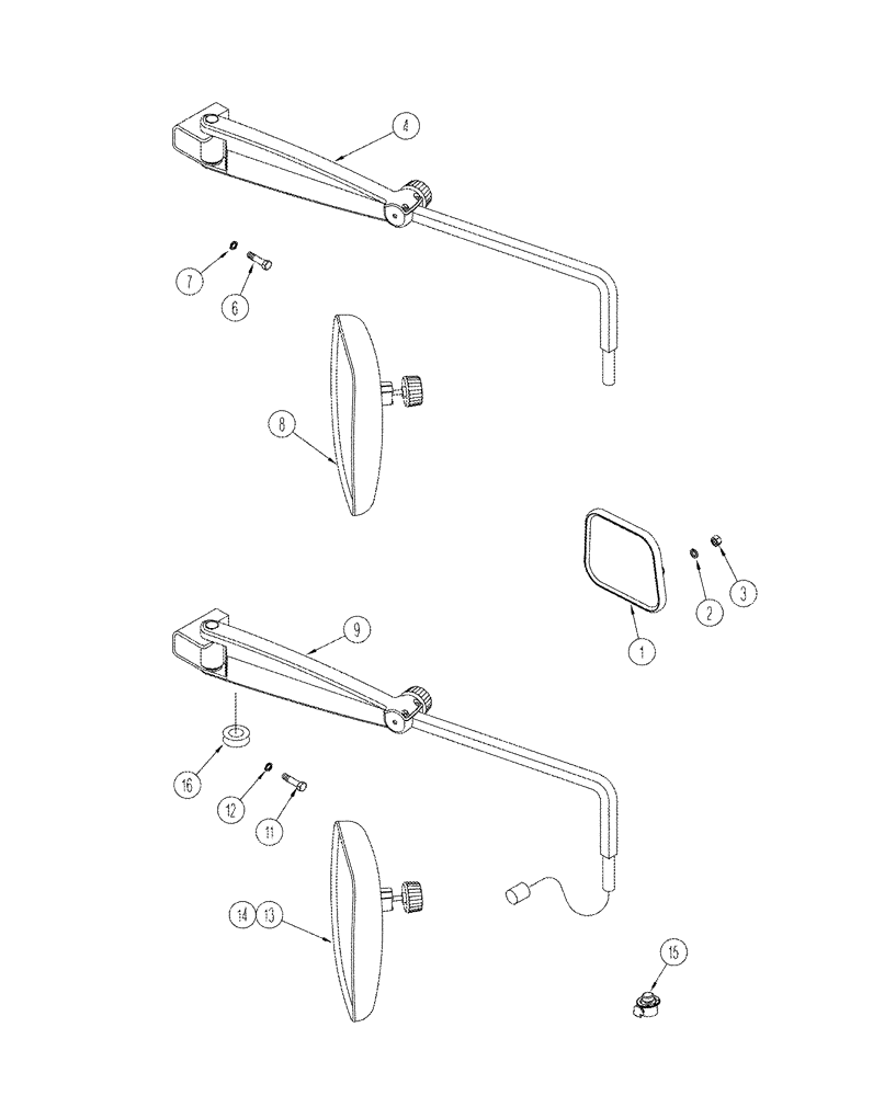 Схема запчастей Case IH STX325 - (09-27) - MIRRORS (09) - CHASSIS/ATTACHMENTS