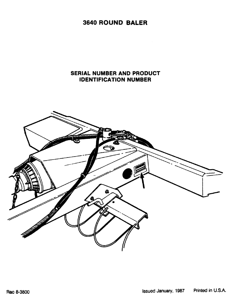 Схема запчастей Case IH 3640 - (01-3) - SERIAL NUMBER AND PRODUCT IDENTIFICATION NUMBER 