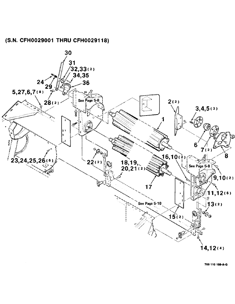 Схема запчастей Case IH 8830 - (5-02) - HAY CONDITIONER ASSEMBLY, SERIAL NUMBER CFH0029001 THRU CFH0029118 (09) - CHASSIS