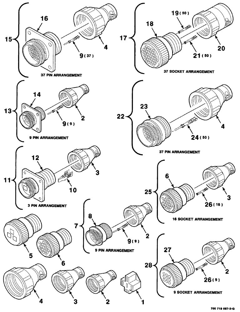 Схема запчастей Case IH 8880 - (04-046) - ELECTRICAL HARNESS SERVICE PARTS (55) - ELECTRICAL SYSTEMS