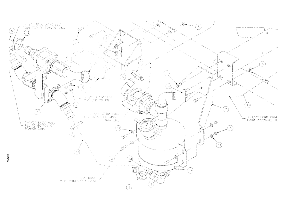 Схема запчастей Case IH SPX3200 - (09-098) - FILL/VENT TANK GROUP (SPHERICAL TANK) (78) - SPRAYING