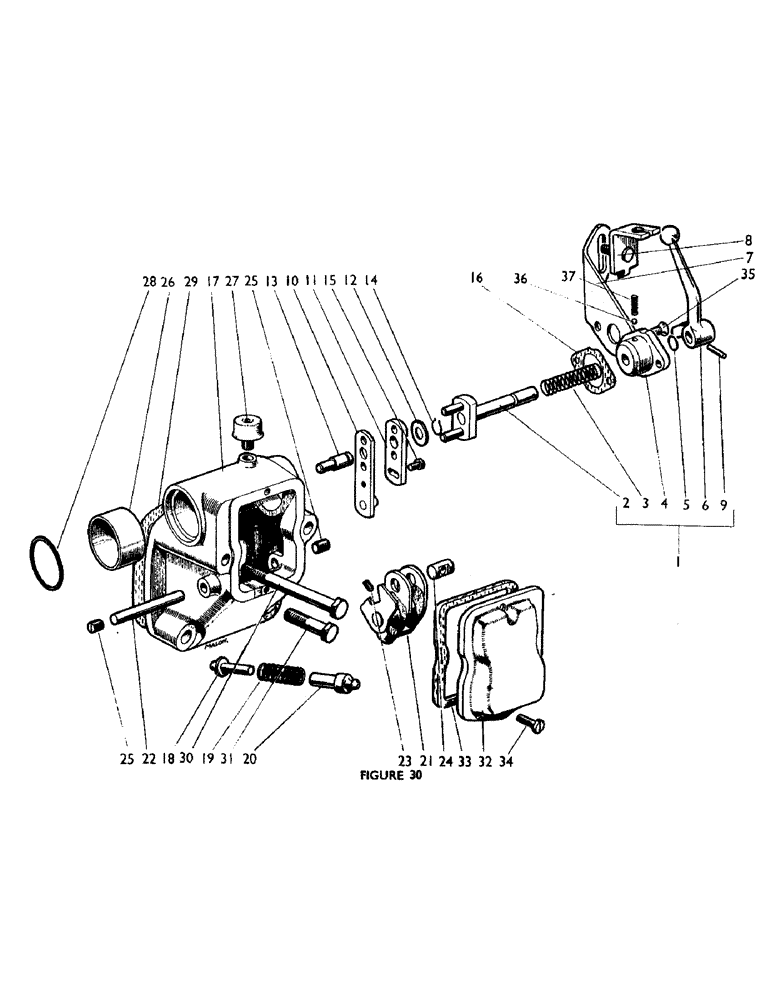 Схема запчастей Case IH 880UF - (46) - ROCKSHAFT BRACKET AND HOLD MECHANISM (07) - HYDRAULIC SYSTEM