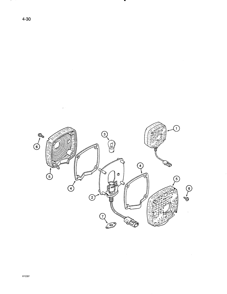 Схема запчастей Case IH 8500 - (4-30) - TURN SIGNAL LAMP (04) - ELECTRICAL SYSTEMS