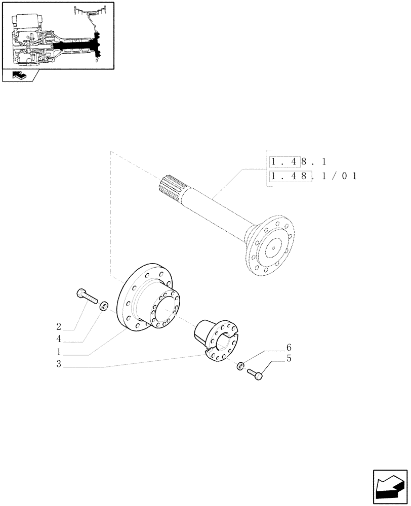 Схема запчастей Case IH PUMA 210 - (1.48.1/08) - (VAR.438) EXTERNAL HUB FOR TWIN WHEELS WITH STEEL RIMS (05) - REAR AXLE