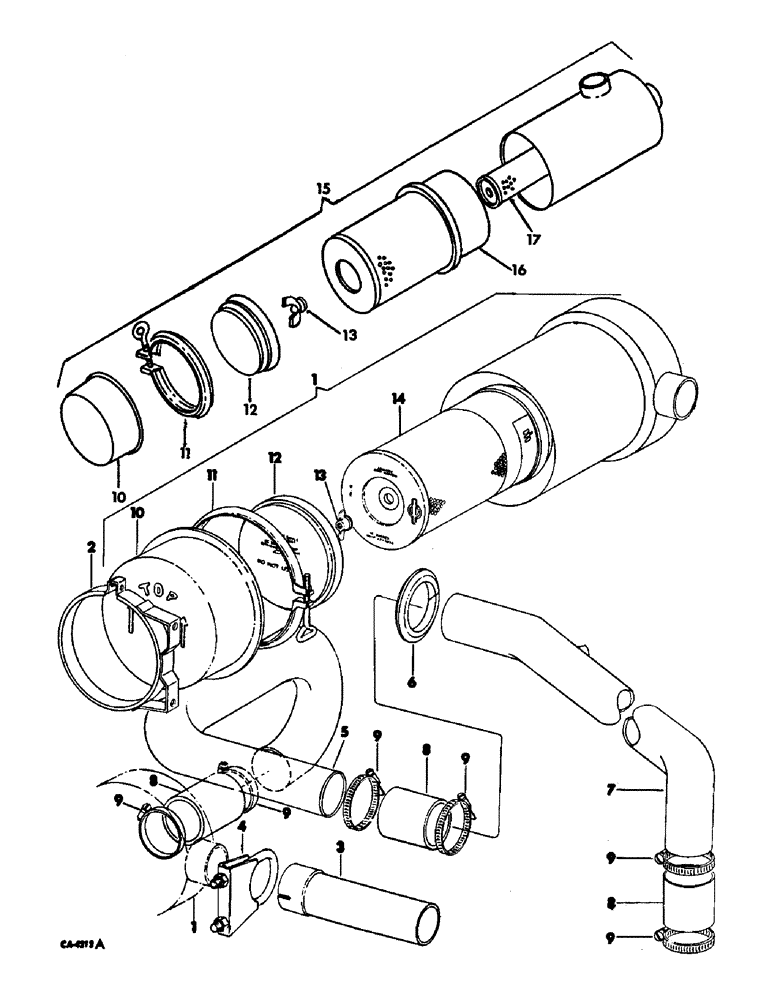 Схема запчастей Case IH 95 - (12-01) - POWER, AIR CLEANER AND CONNECTIONS Power