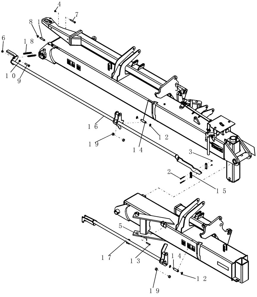 Схема запчастей Case IH 700 - (39.100.05) - LOCKSHAFT, WING (39) - FRAMES AND BALLASTING