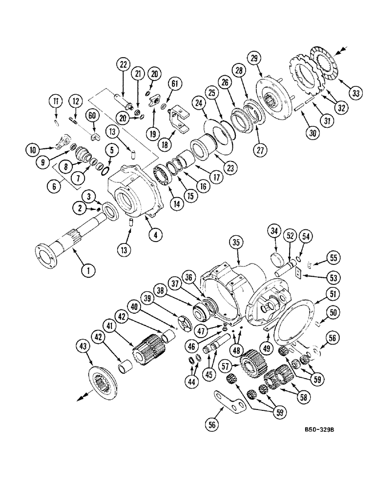 Схема запчастей Case IH 685 - (6-470) - P.T.O. CLUTCH AND DRIVE, 685 : -13595, 885 : -3401, FOR AXLE "ZF" (06) - POWER TRAIN