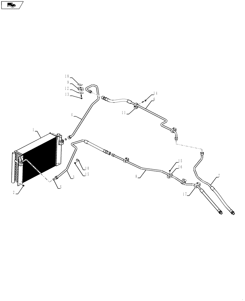 Схема запчастей Case IH MAGNUM 260 - (35.300.AB[01]) - HYDRAULIC OIL COOLER LINE, POWERSHIFT, BSN ZDRD02583 (35) - HYDRAULIC SYSTEMS