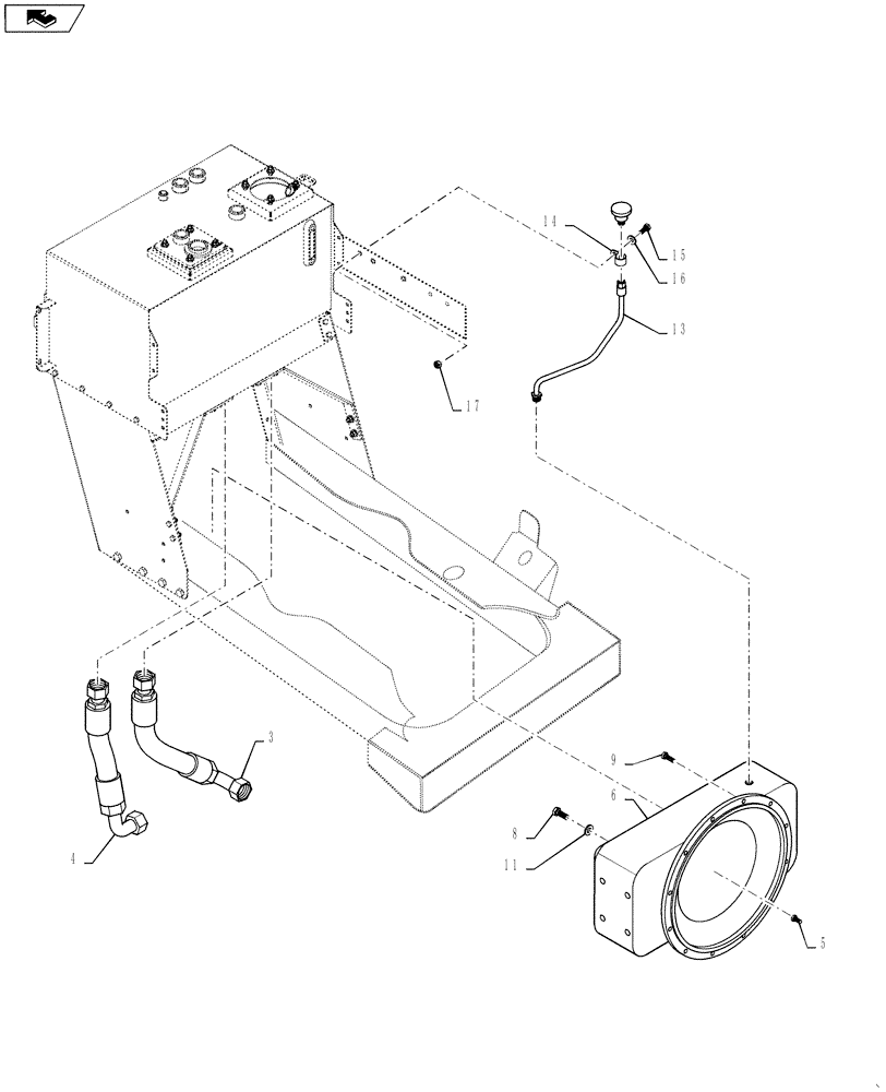 Схема запчастей Case IH 4420 - (06-015) - PUMP DRIVE GROUP Hydraulic Plumbing