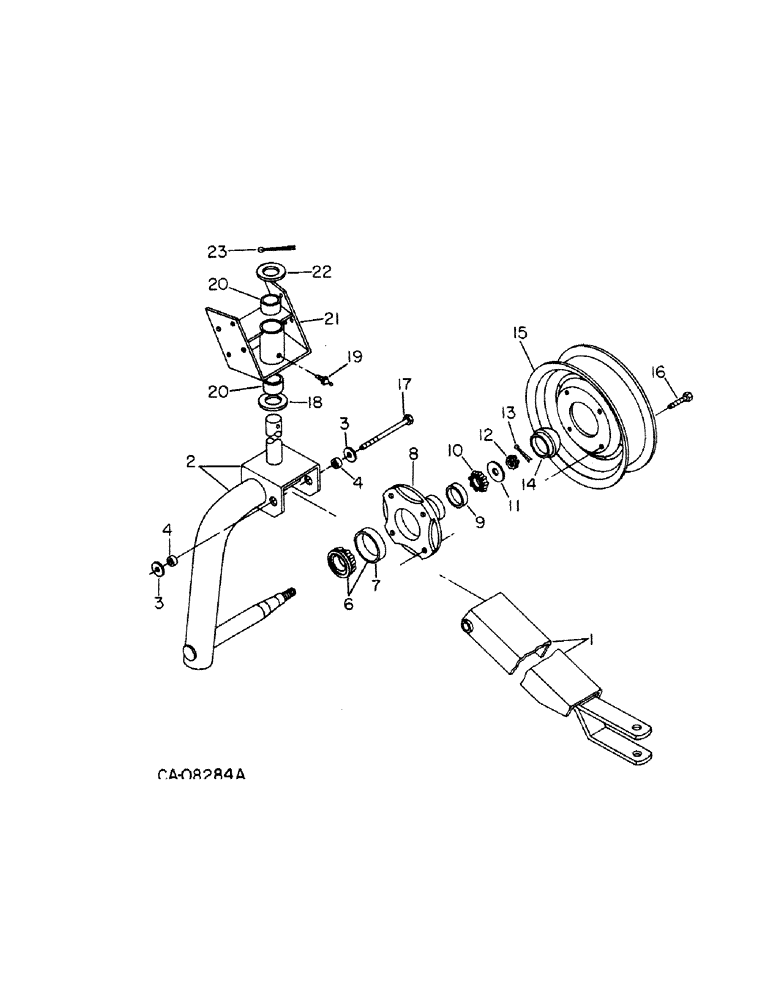 Схема запчастей Case IH 96 - (G-17) - CASTER WHEEL AND CONNECTIONS 