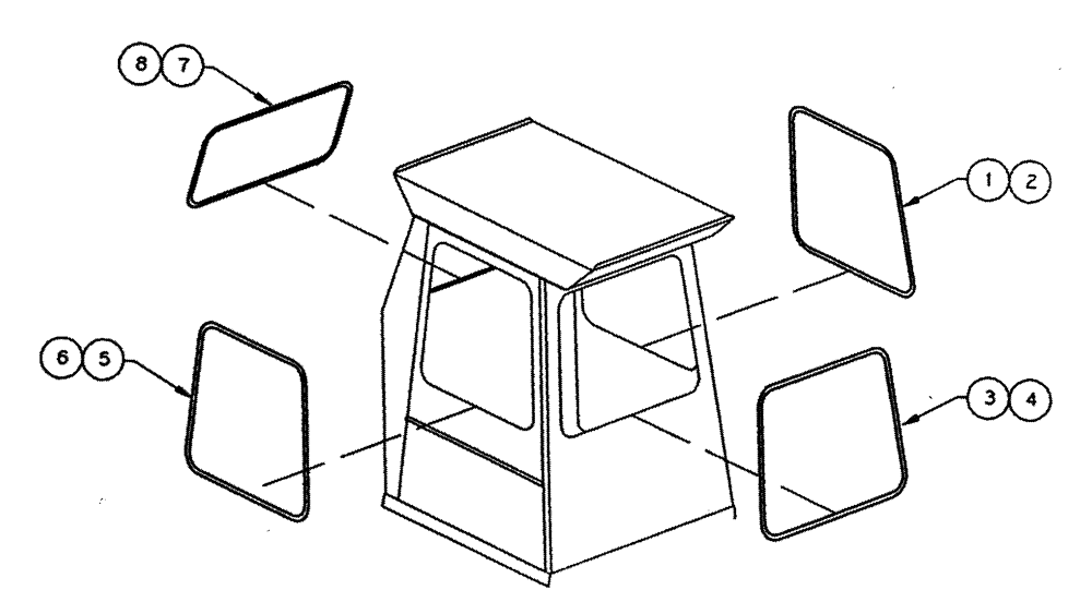 Схема запчастей Case IH PATRIOT 150 - (01-002) - CAB - GLASS Cab Interior
