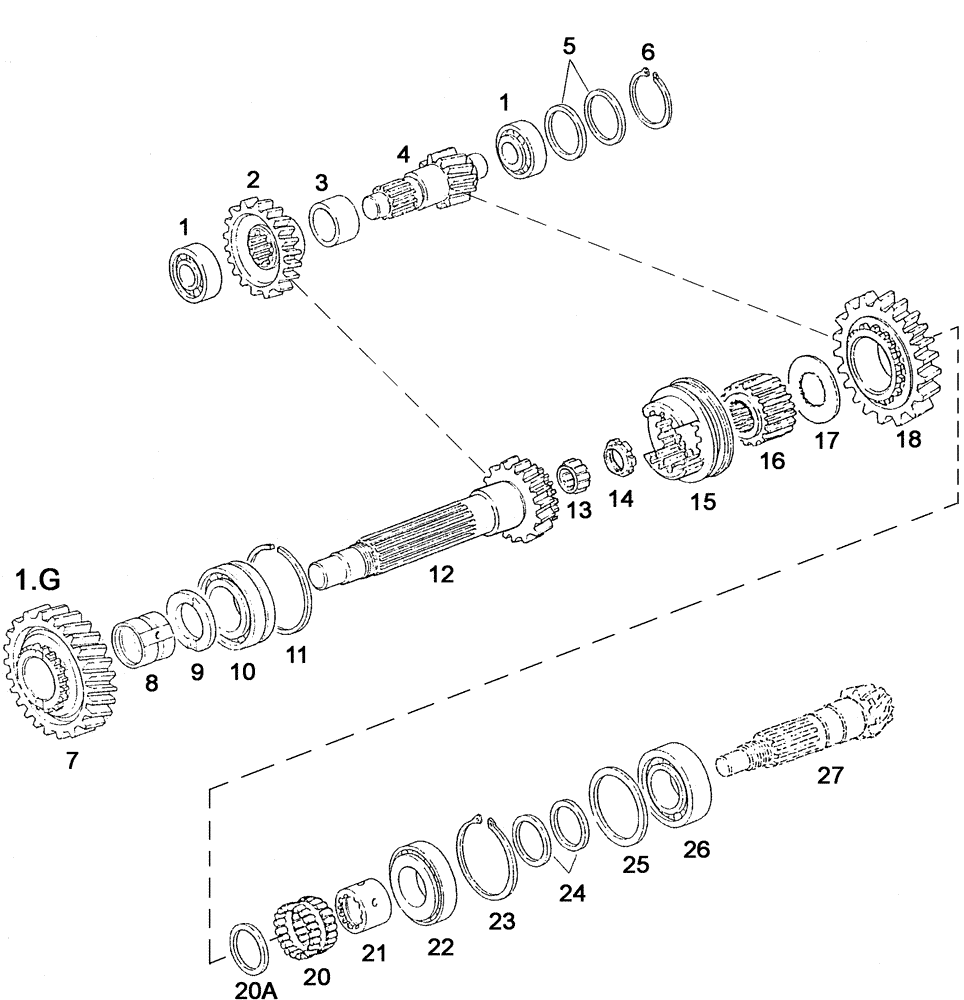 Схема запчастей Case IH C55 - (06-29[01]) - GEAR SHIFTING - FIELD GROUP/ROAD GROUP / 2WD (06) - POWER TRAIN