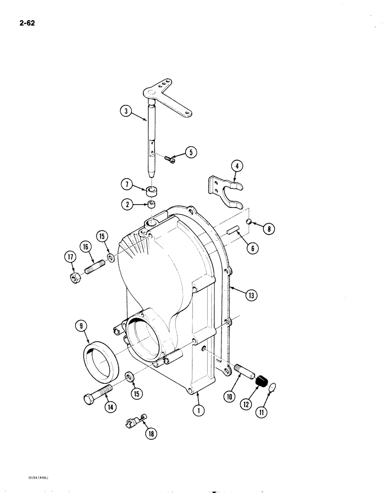 Схема запчастей Case IH 1818 - (2-062) - FRONT GEAR COVER, GASOLINE MODELS (02) - ENGINE