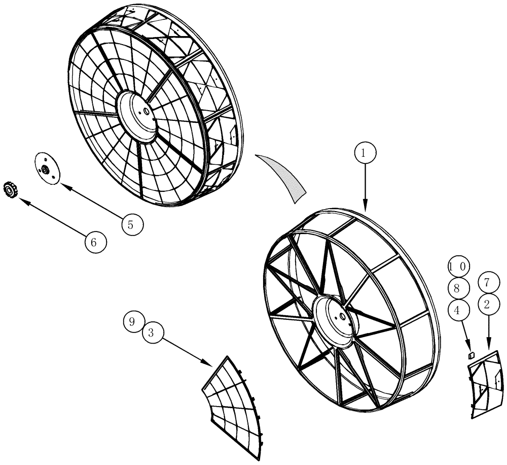 Схема запчастей Case IH 635 - (74.141.23) - ROTARY AIR SCREEN ASSEMBLIES (FINE AND COARSE MESH) (74) - CLEANING