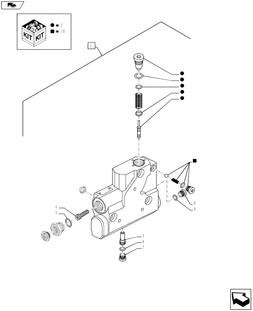 Схема запчастей Case IH PUMA 145 - (35.204.22) - TOP COVER - VALVE - EHR (35) - HYDRAULIC SYSTEMS