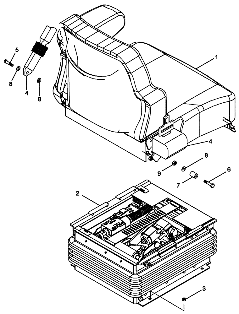 Схема запчастей Case IH FLX3010 - (01-035) - SEAT ASSEMBLY "JAN 2005 THRU JAN 2006" (10) - CAB