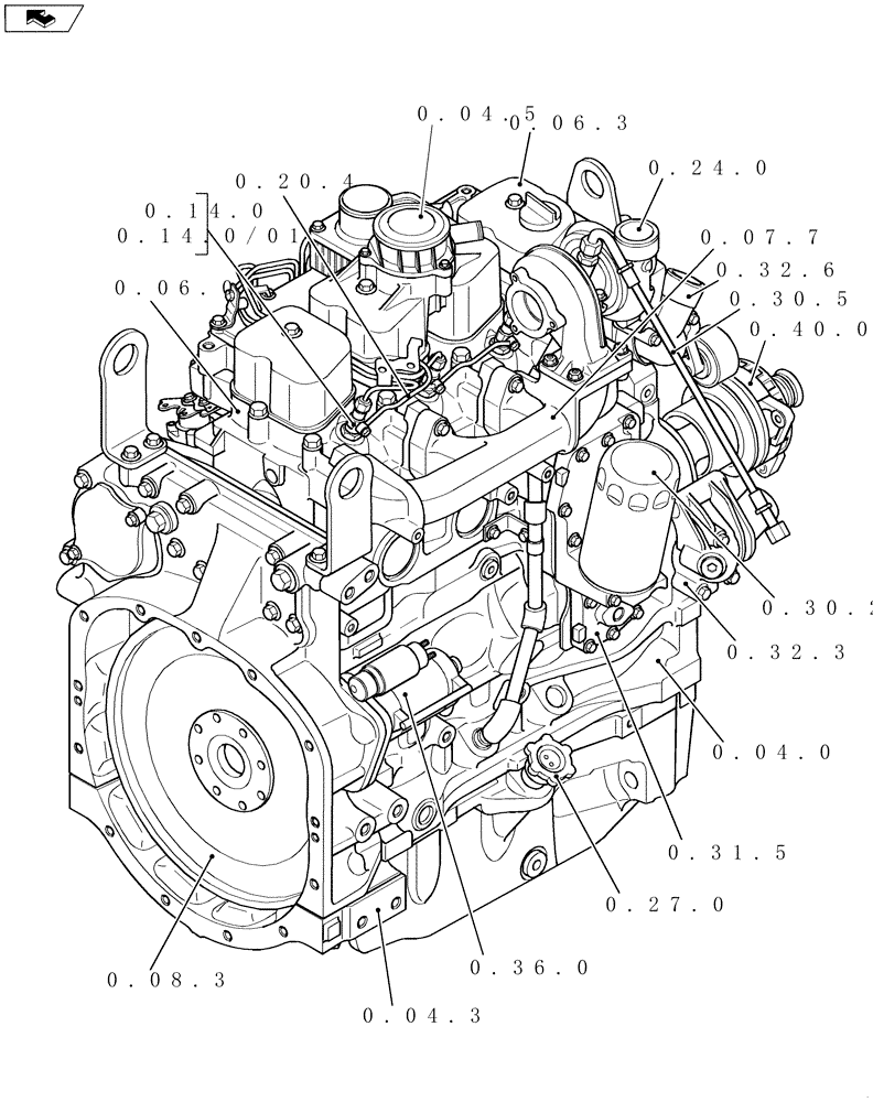 Схема запчастей Case IH FARMALL 95C - (SEC. 01[02]) - ENGINE (00) - GENERAL