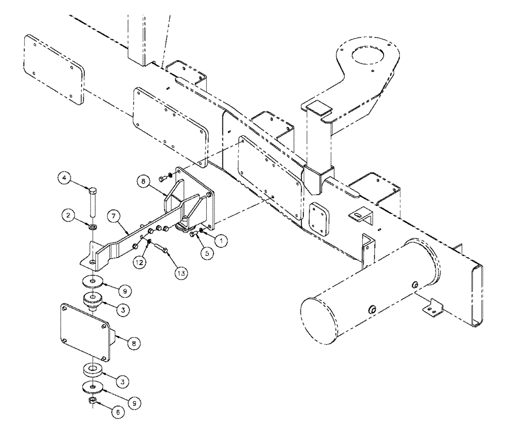 Схема запчастей Case IH FLX3330B - (03-003) - TRANSMISSION MOUNTING (FLX3300B CAT ENGINE & FLX3330B) (03) - TRANSMISSION