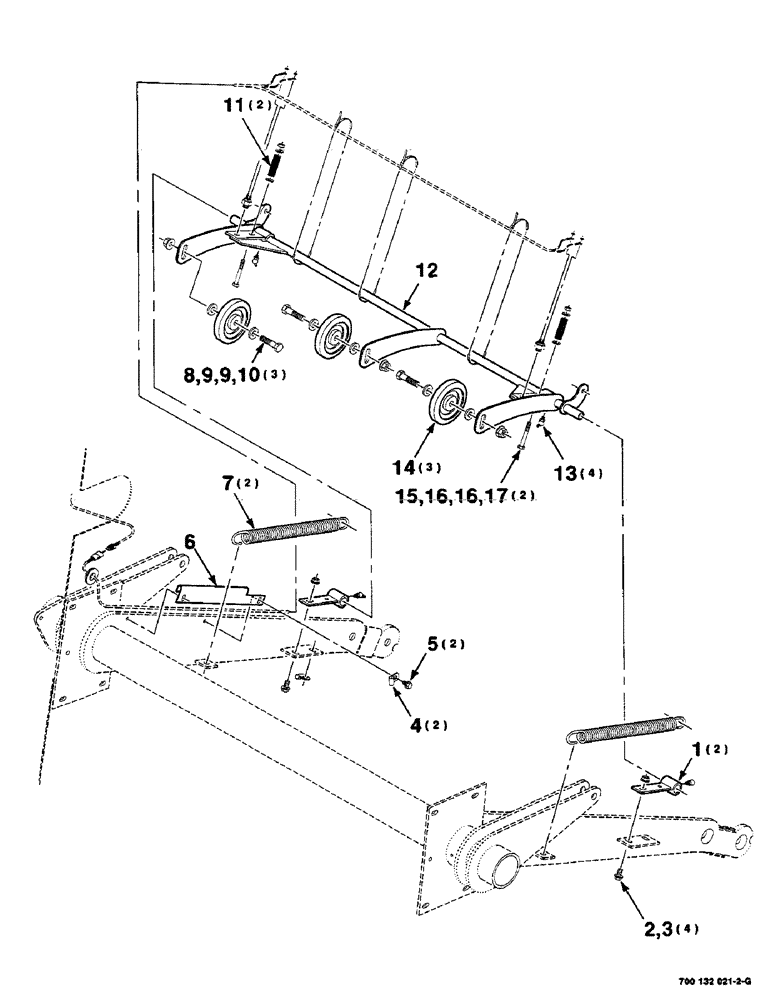 Схема запчастей Case IH RS451 - (6-22) - BALE SHAPE MONITOR ASSEMBLY (14) - BALE CHAMBER