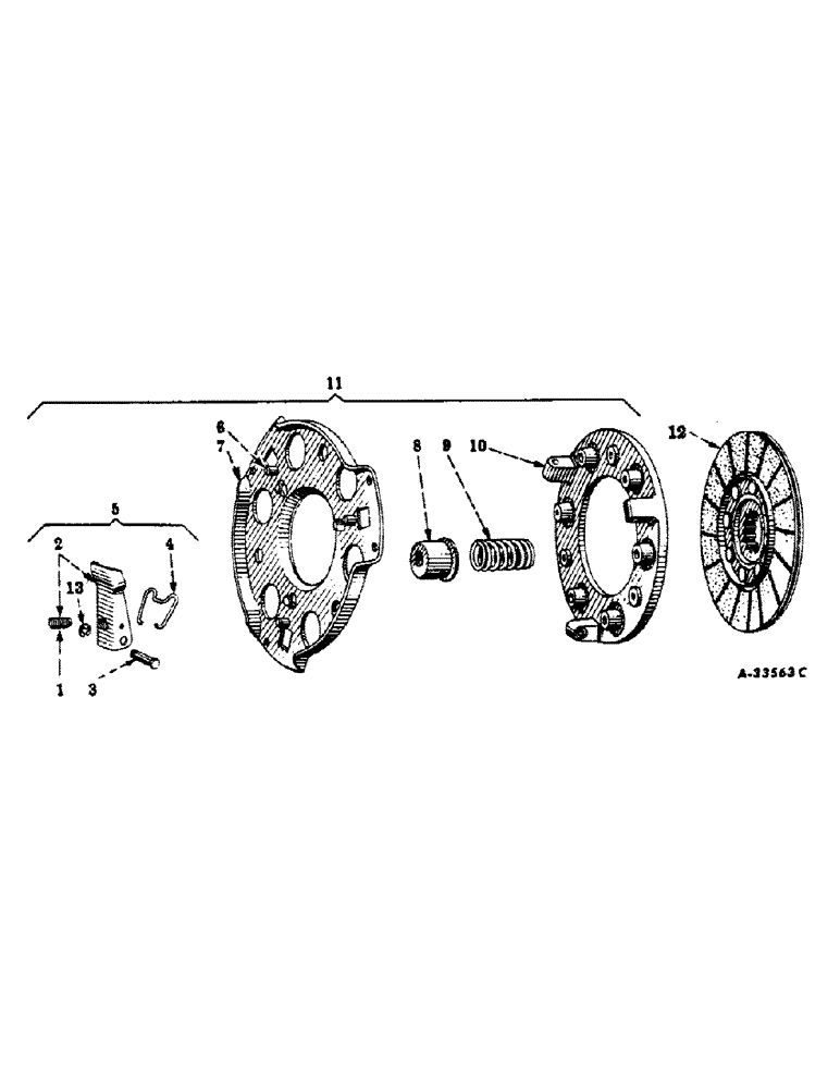 Схема запчастей Case IH 606 - (097) - CLUTCH, CLUTCH, 7 INCH, FOR TRACTORS EQUIPPED WITH TORQUE AMPLIFIER (03.1) - CLUTCH