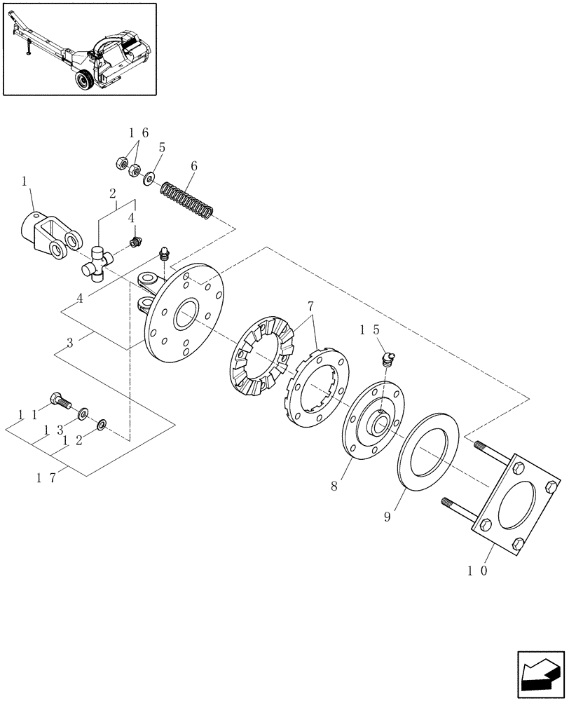 Схема запчастей Case IH FHX300 - (13.05) - FEEDROLL SLIP CLUTCH (13) - CHOPPER BODY