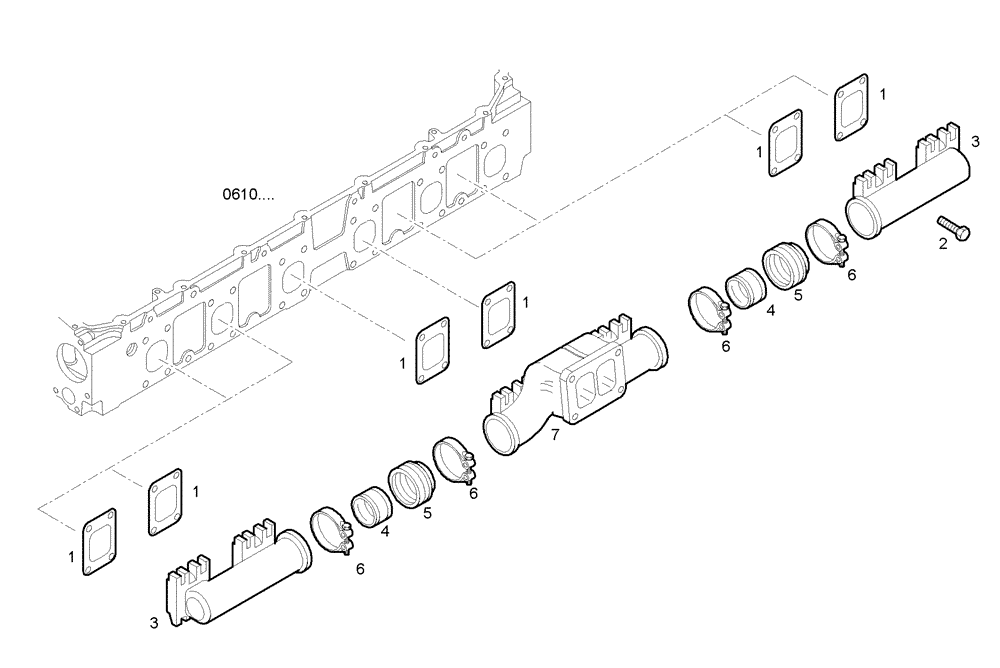 Схема запчастей Case IH F2CE9684P E008 - (0780.045) - EXHAUST MANIFOLD 