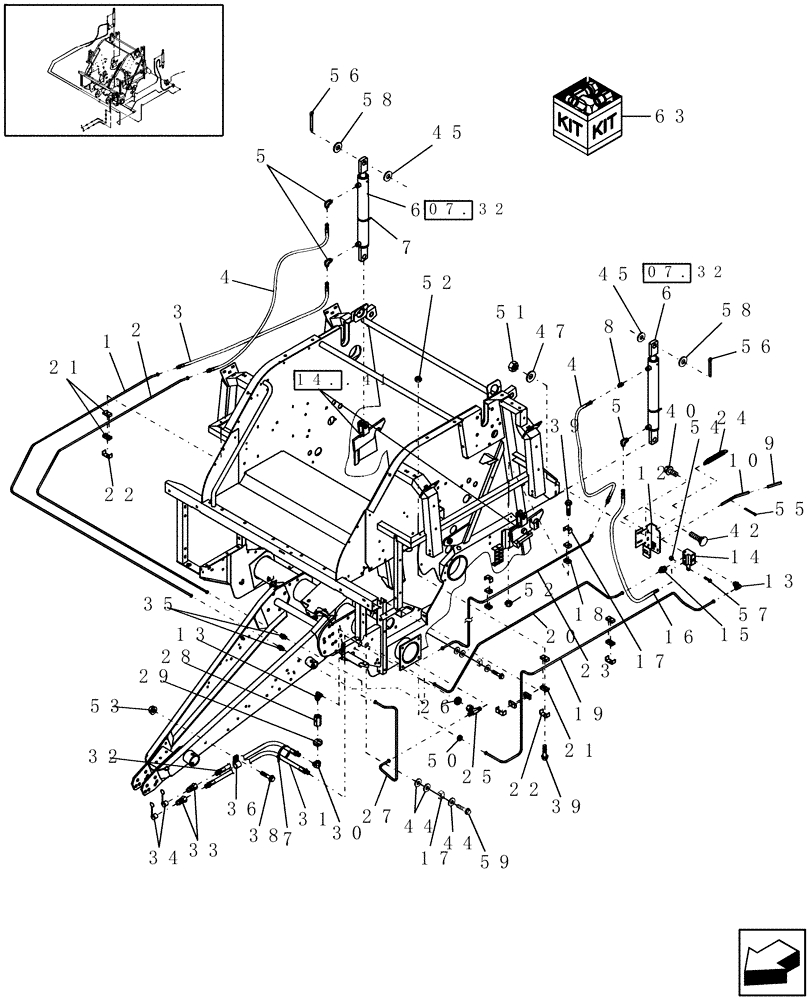 Схема запчастей Case IH RBX552 - (07.30) - HYDRAULICS, NORTH AMERICA (07) - HYDRAULIC SYSTEM