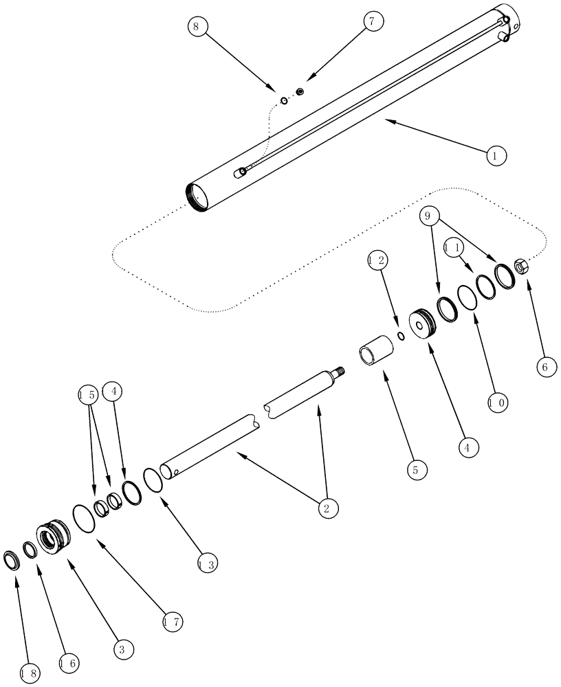 Схема запчастей Case IH CPX610 - (08-33) - BASKET LIFT MASTER CYLINDER ASSEMBLY - BSN JJC0250200 (07) - HYDRAULICS