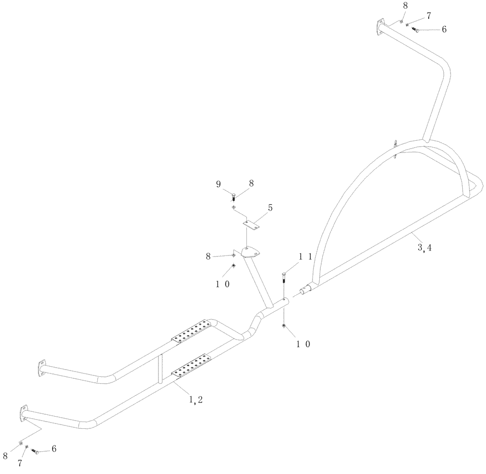 Схема запчастей Case IH A7000 - (A01.02[01]) - Guardrails {7000} (12) - CHASSIS