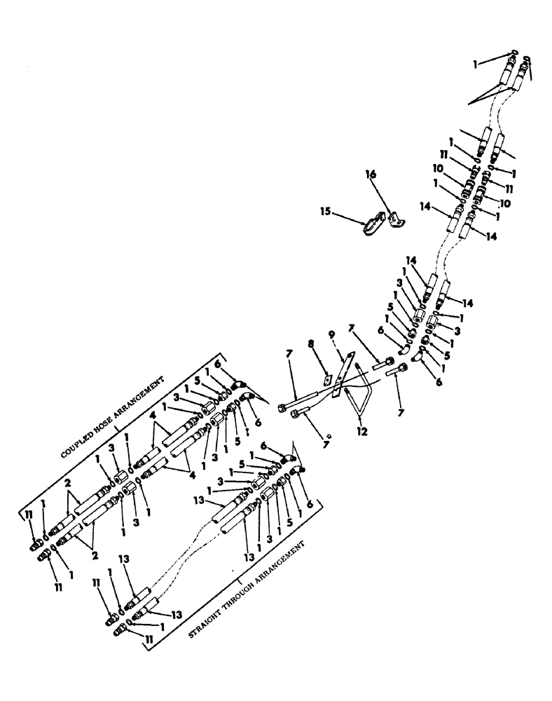 Схема запчастей Case IH 300 - (10-38) - DUPLEX HYDRAULIC CONNECTION 