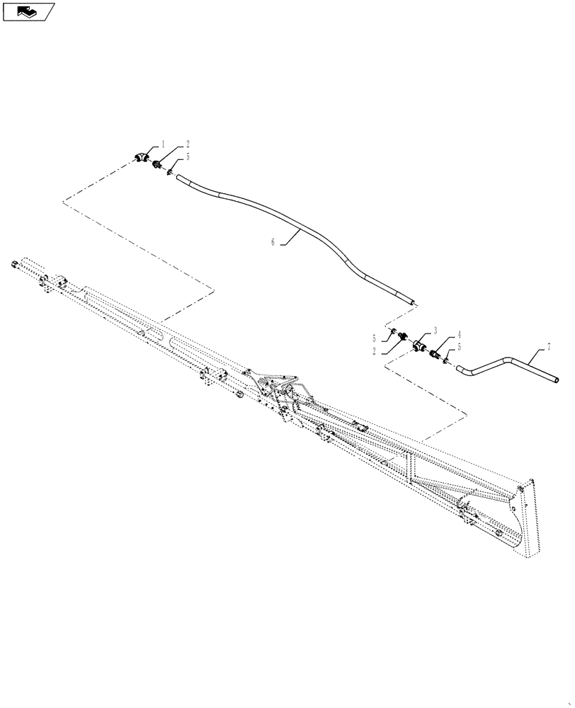 Схема запчастей Case IH 4420 - (09-049) - BOOM PLUMBING GROUP, 5-6 SECTION 100’ Liquid Plumbing