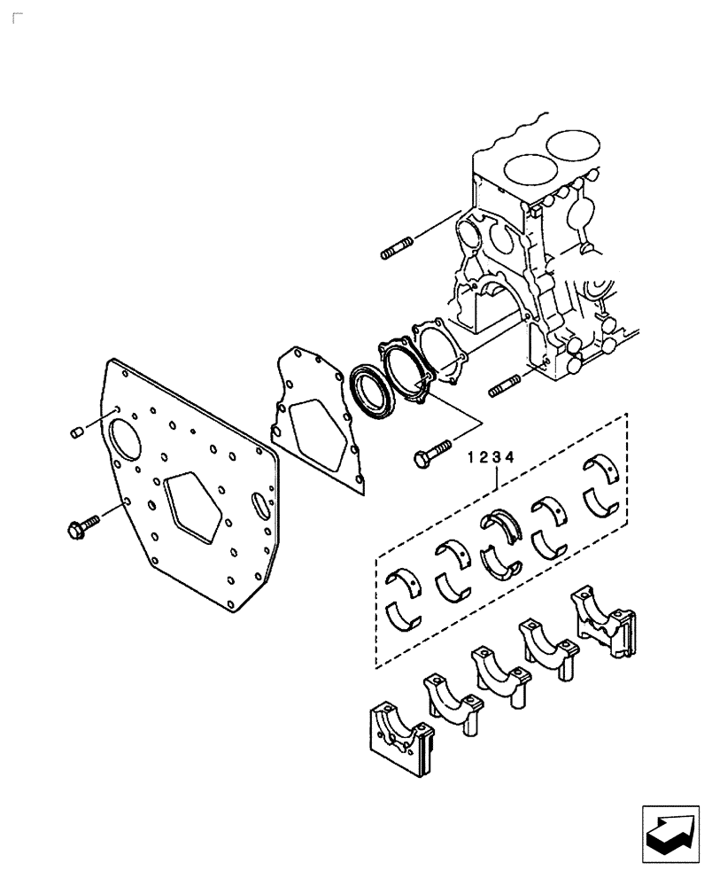 Схема запчастей Case IH FARMALL 35B - (10.001.05) - MAIN BEARING SET (10) - ENGINE