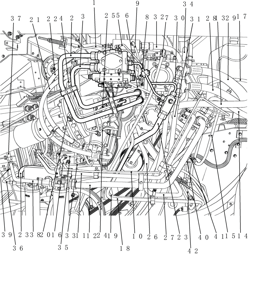 Схема запчастей Case IH 8010 - (00.000.35[02]) - PICTORIAL INDEX - HYDRAULICS, ENGINE GEARBOX (00) - GENERAL & PICTORIAL INDEX