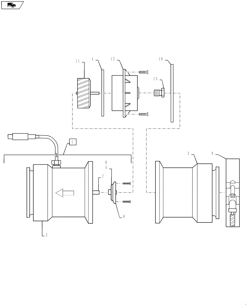 Схема запчастей Case IH 3330 - (75.120.41) - FLOWMETER RFM 100 (75) - SOIL PREPARATION