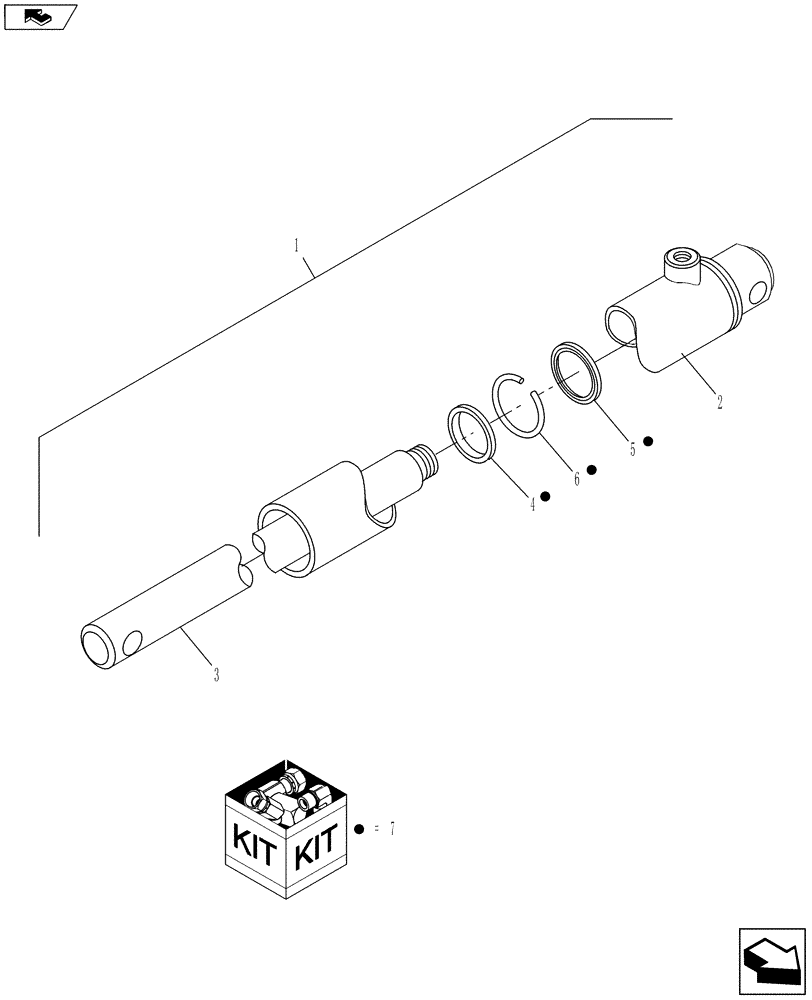 Схема запчастей Case IH RB455A - (60.220.05) - HYDRAULIC PICKUP LIFT CYLINDER (60) - PRODUCT FEEDING