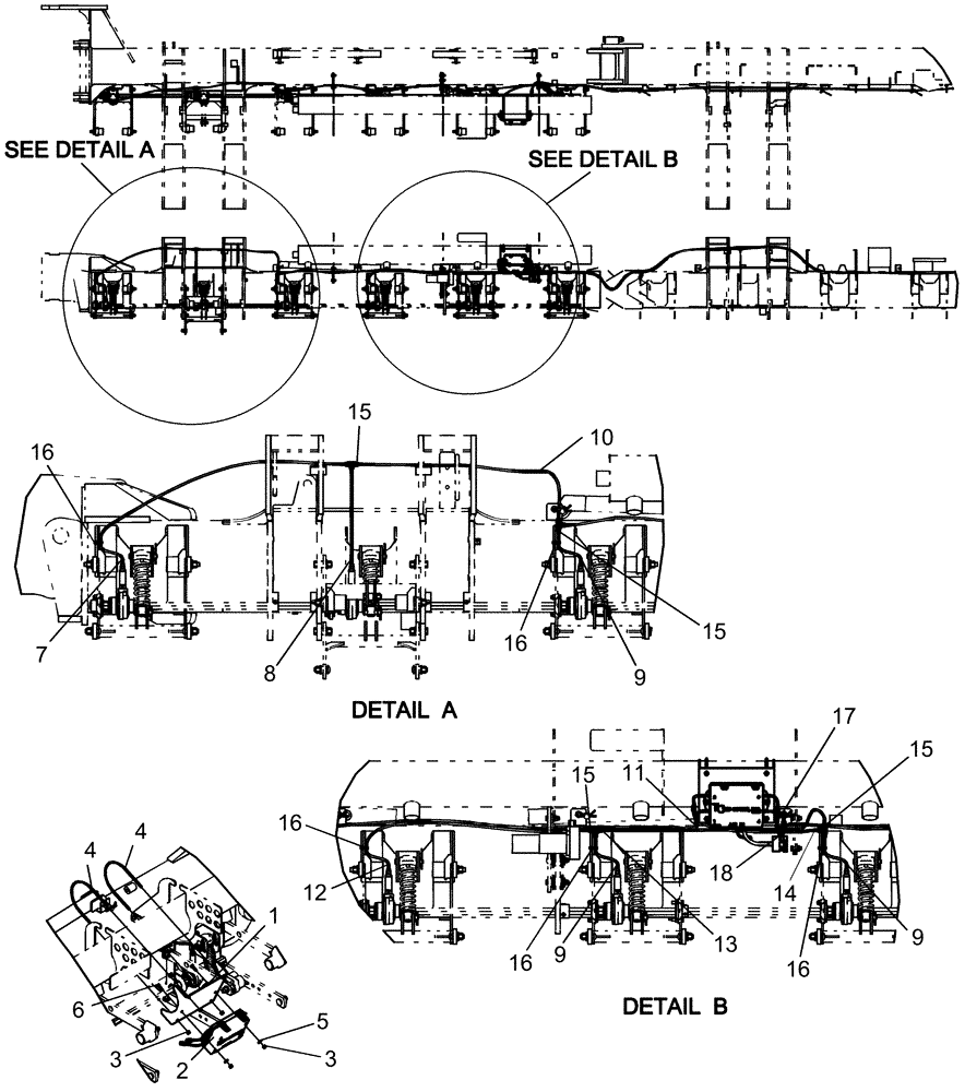 Схема запчастей Case IH 1260 - (75.110.16) - ACCUROW - PLUMBING OUTER WING (32R30 AND 36R30) (75) - SOIL PREPARATION