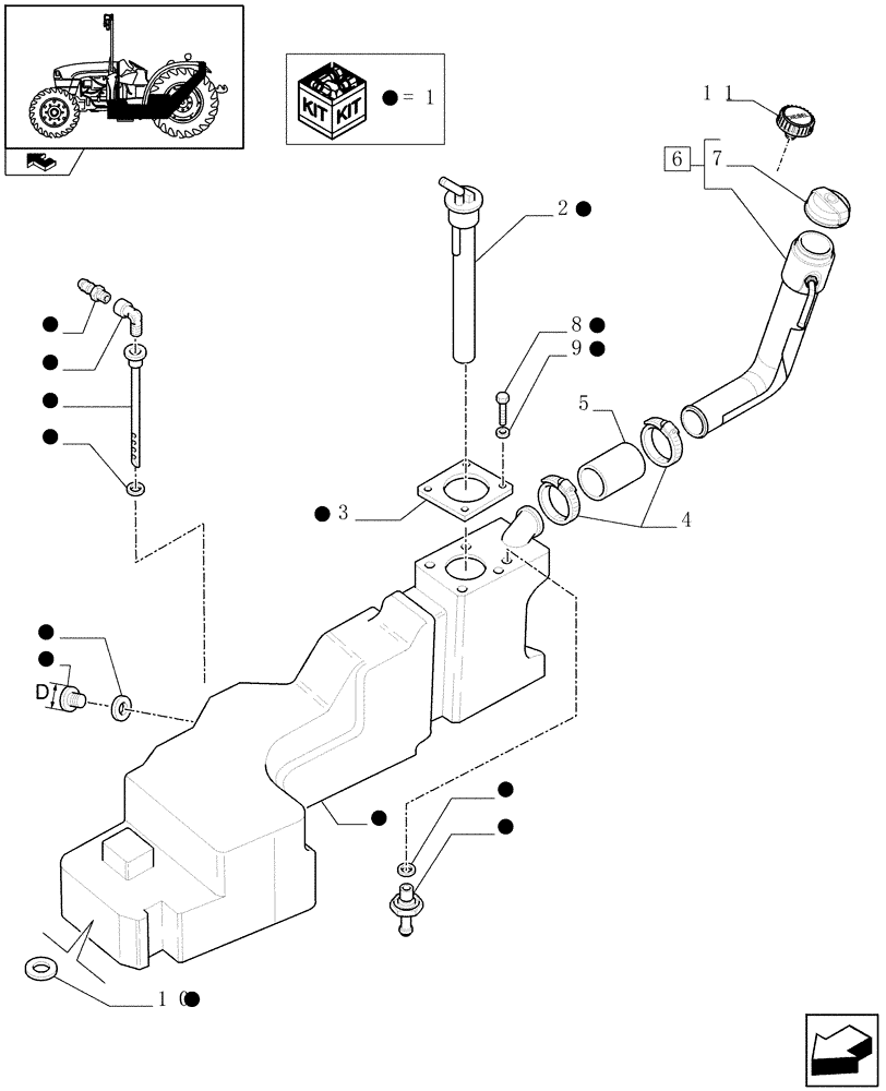 Схема запчастей Case IH FARMALL 65C - (1.14.0) - FUEL TANK (02) - ENGINE EQUIPMENT