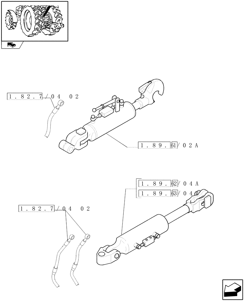 Схема запчастей Case IH PUMA 225 - (1.89.6/04) - (VAR.484) RIGHT LIFT ROD AND TOP LINK HYDRAULIC ADJUSTAMENT W/ELECTRONIC CONTROL (09) - IMPLEMENT LIFT