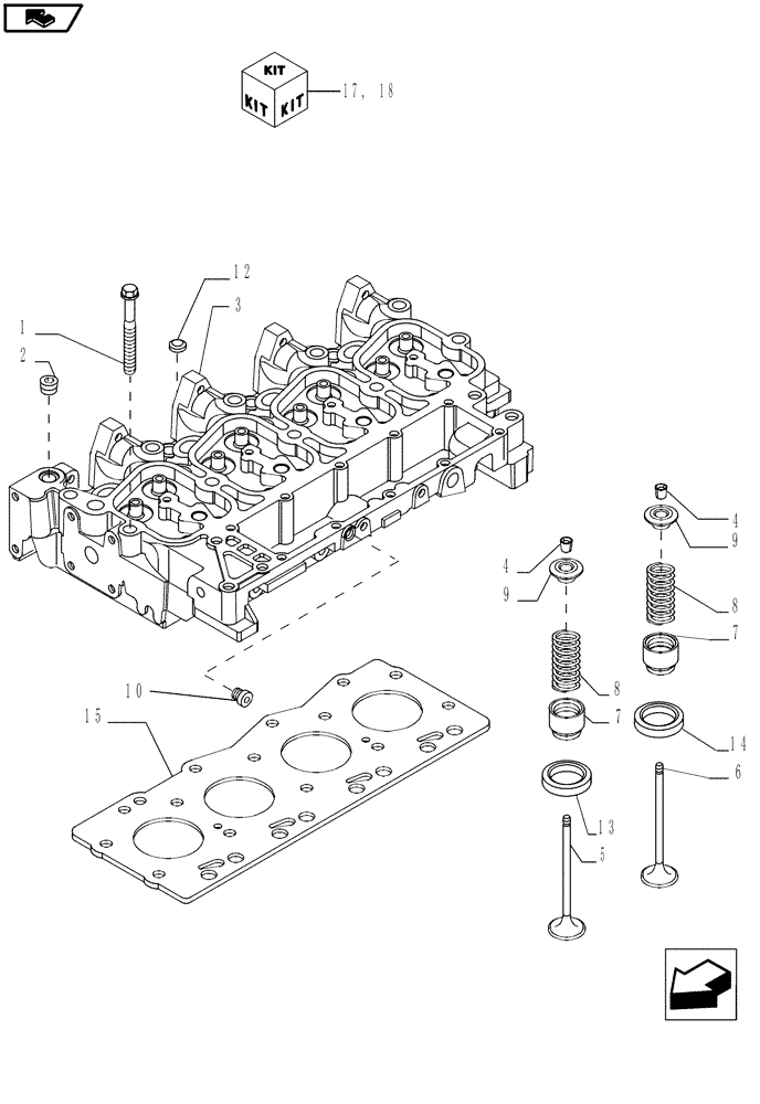 Схема запчастей Case IH P70 - (10.101.01) - CYLINDER HEAD (10) - ENGINE