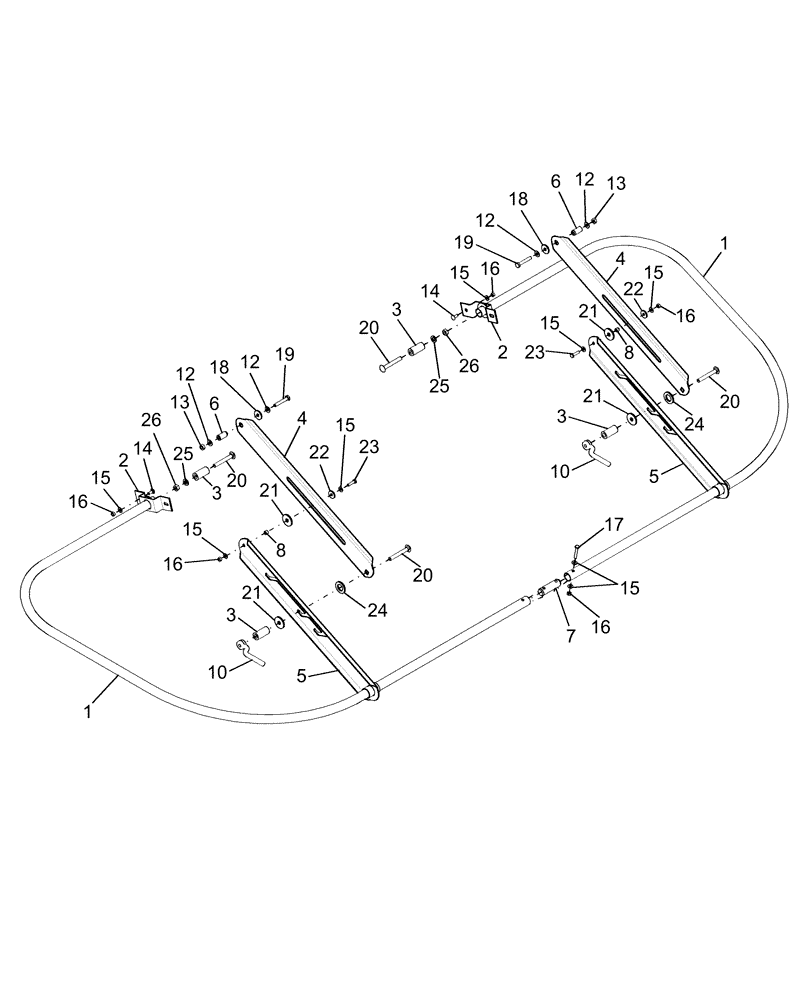 Схема запчастей Case IH AFX8010 - (K.64.D[2]) - STRAW SPREADER GUARD, PIVOT & ARMS K - Crop Processing