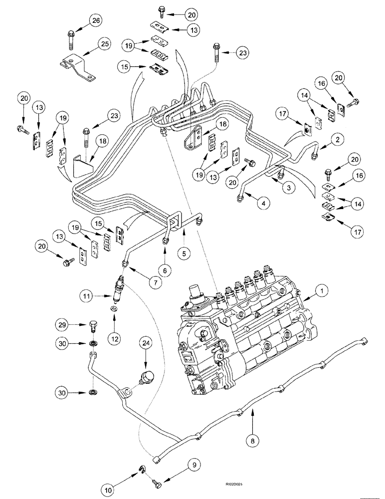 Схема запчастей Case IH SPX3185 - (03-054) - ENGINE - FUEL INJECTION SYSTEM (01) - ENGINE