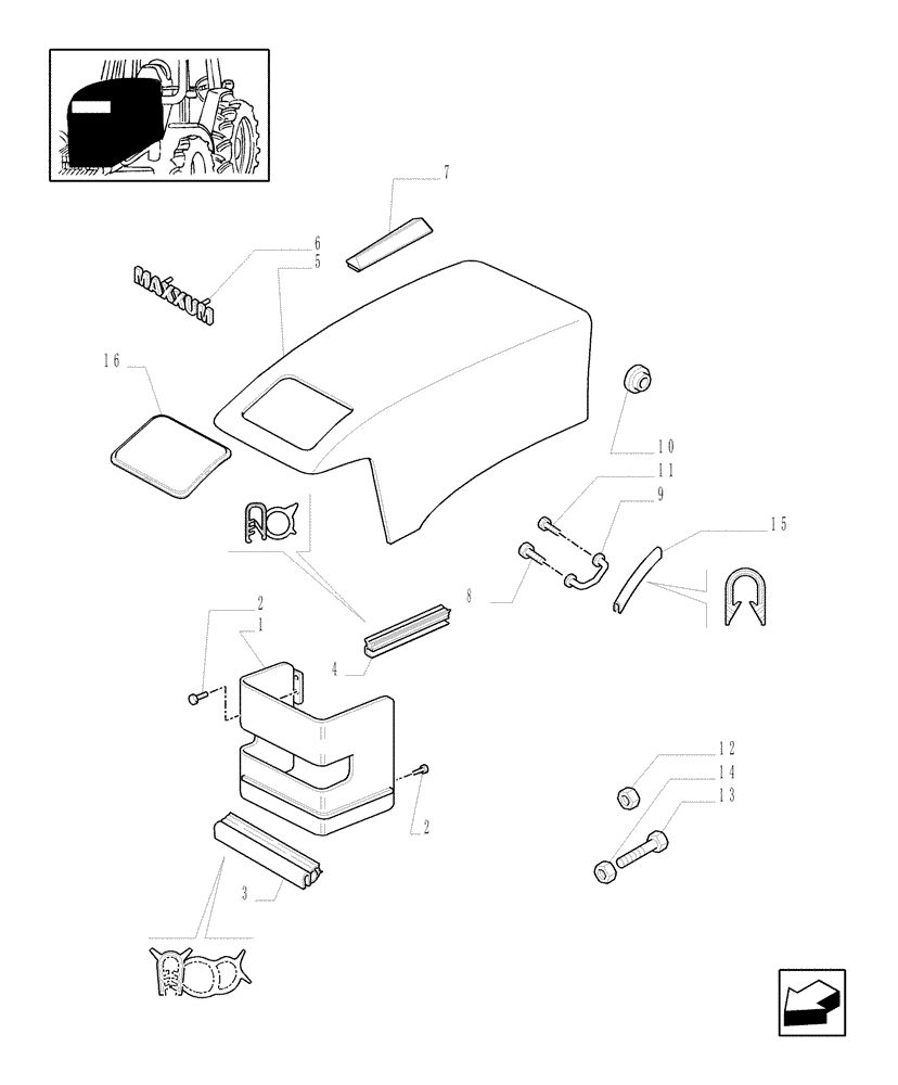 Схема запчастей Case IH MXM175 - (1.83.0/01[01]) - HOOD (08) - SHEET METAL