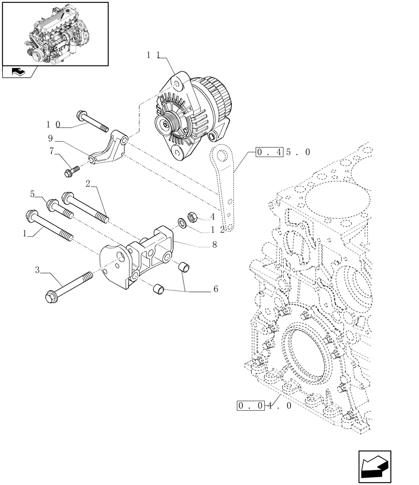 Схема запчастей Case IH F2CE9684E E015 - (0.40.0) - ALTERNATOR (504214249) 