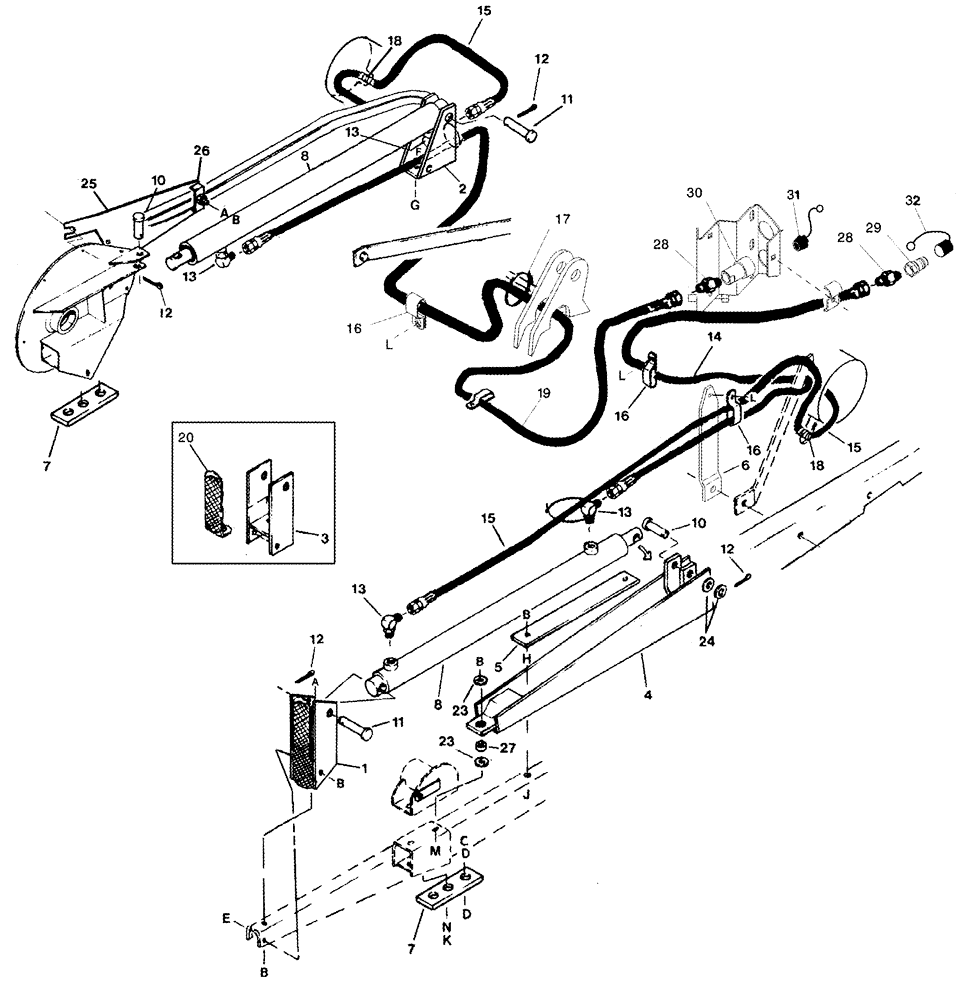 Схема запчастей Case IH 1042 - (09-16) - HYDRAULIC CIRCUIT REEL FORE/AFT - 30.0 FOOT HEADER 